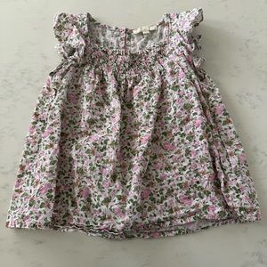 CHELSEA AND VIOLET KIDS Floral pink sleeveless blouse size Small S 6/7